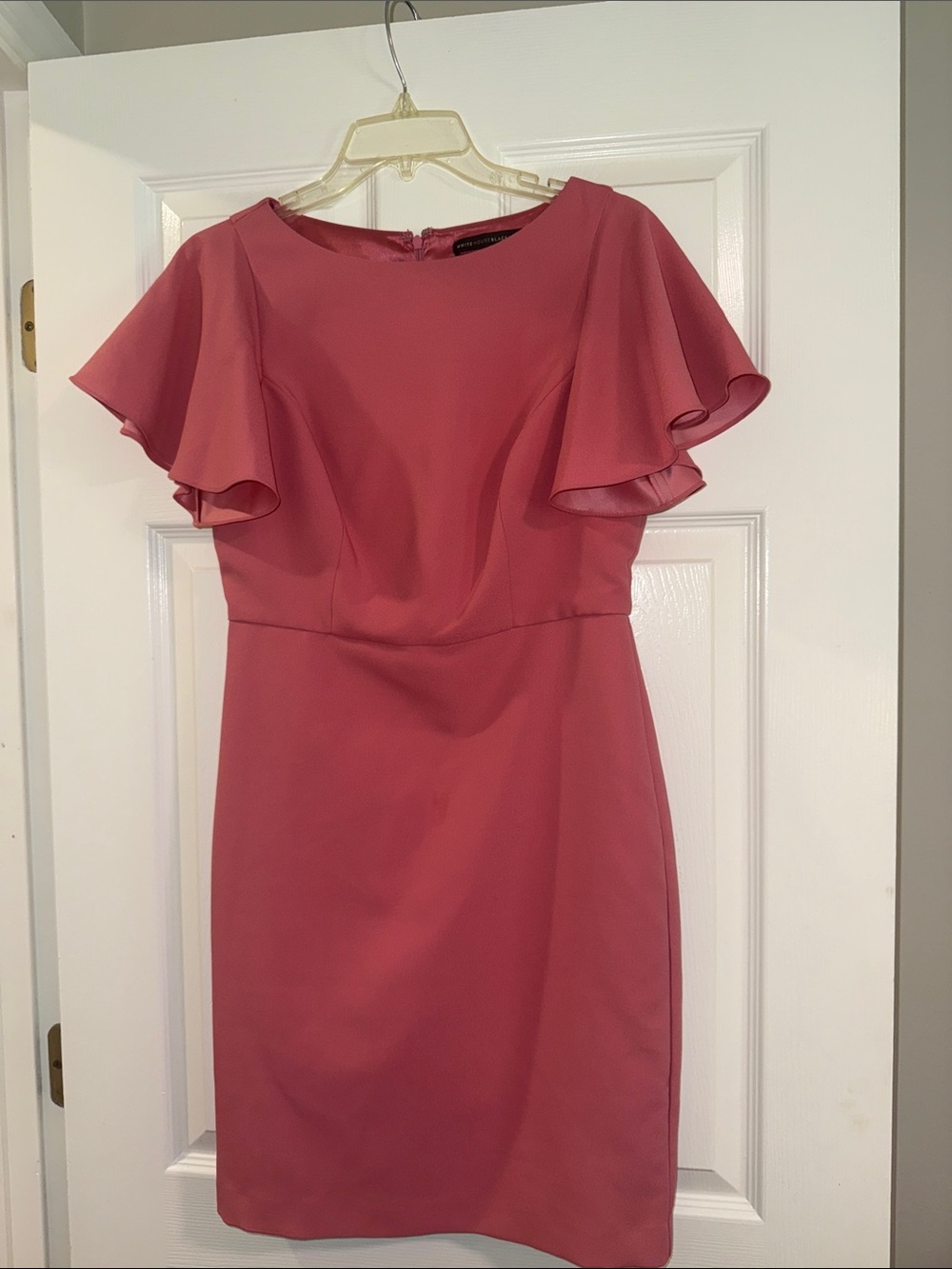 White House Black Market Rose Pink Flutter-Sleeve Sheath Dress